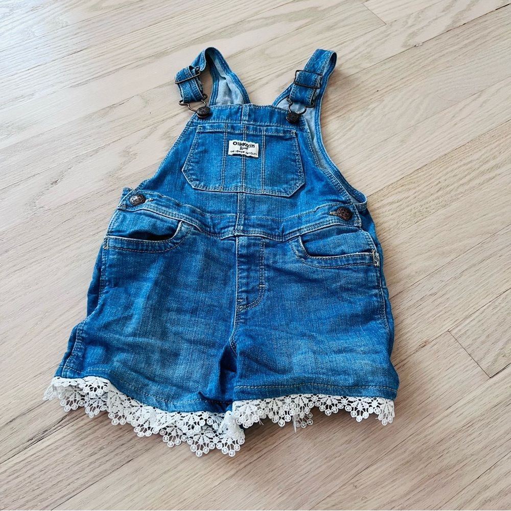 Oshkosh B'gosh Denim Overalls With Lace Detailing Size 3T